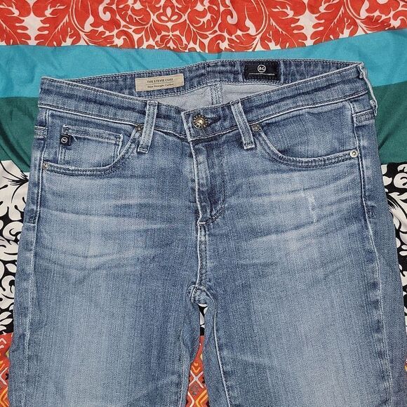 AG Adriano Goldschmied The Stevie Cuff Slim Straight Cuffed Jeans Bundle Size 25 - Picture 9 of 14